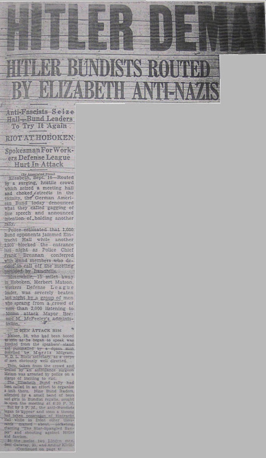 Bergen Evening Record September 16 1938 Article 1